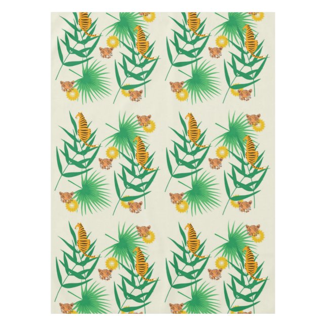 Tropical Tiger Pattern Tablecloth (Front)