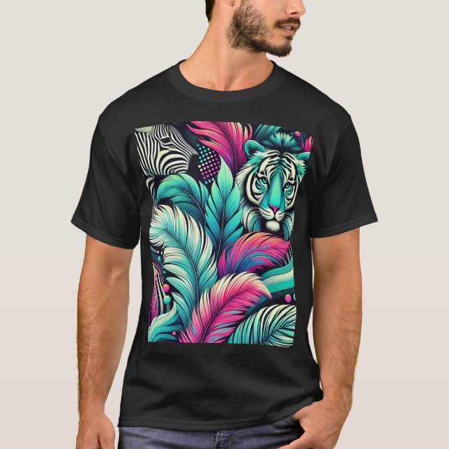 Tropical Tiger T-Shirt – Vibrant Jungle Design (Front)