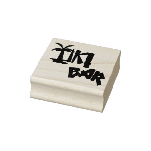 Tropical Tiki Bar Rubber Stamp