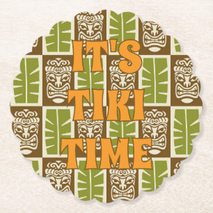 Tropical Tiki Bar Tiki Time Paper Coaster