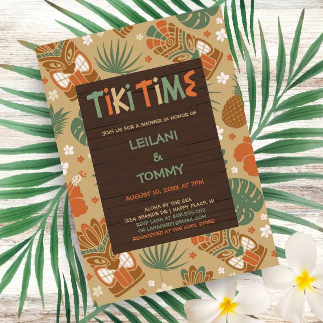 Tropical Tiki Party Couples Baby Shower Invitation (Creator Uploaded)