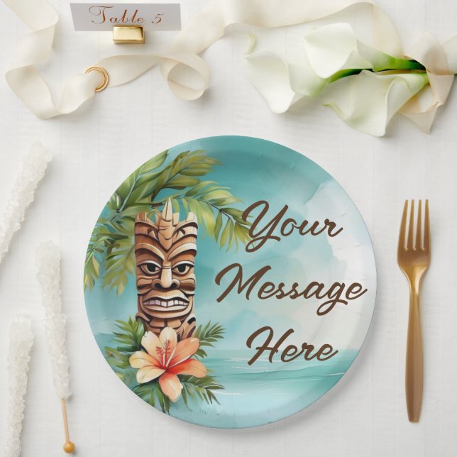 Tropical Tiki Party Paper Plate (Wedding)