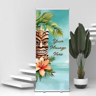 Tropical Tiki Party Retractable Banner