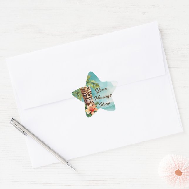 Tropical Tiki Party Star Sticker (Envelope)