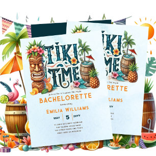 Tropical Tiki Party Wedding Luau Bridal Shower  Invitation