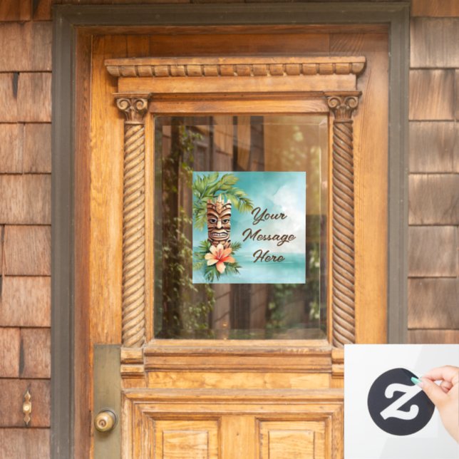 Tropical Tiki Party Window Cling (Home Door)