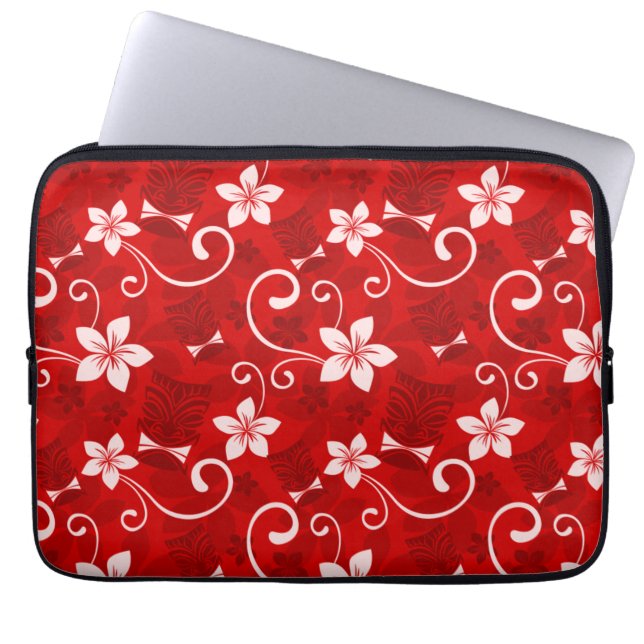 Tropical Tiki Red Laptop Sleeve (Front)