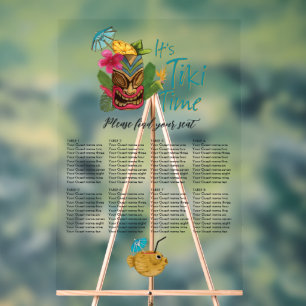 Tropical Tiki Time Luau Summer Beach Wedding Acrylic Sign