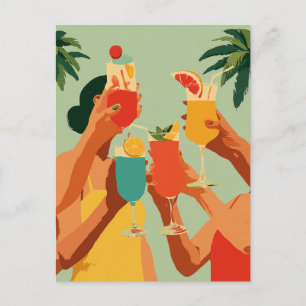 Tropical Toast to Bride-to-Be Postcard