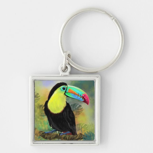 Tropical Toco Toucan Keychain (Front)