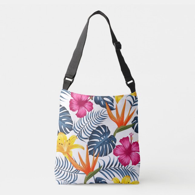 Tropical Tote Bag with Flowers (Front)