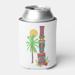 Tropical Totem Scene Can Cooler