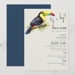 Tropical Toucan Baby Shower Invitation