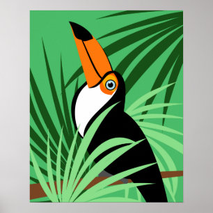 Tropical Toucan Bird Illustration Poster