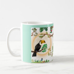 Tropical Toucan Bird & Jungle Leaves Coffee Mug Ae