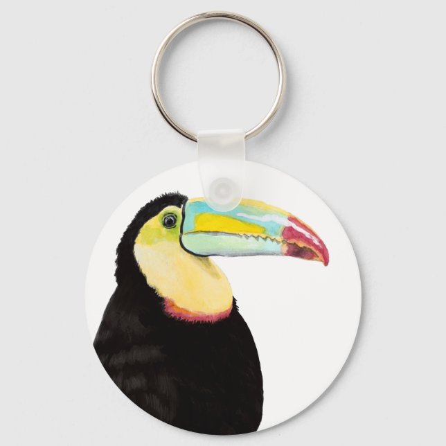 Tropical Toucan Bird Key Ring (Front)