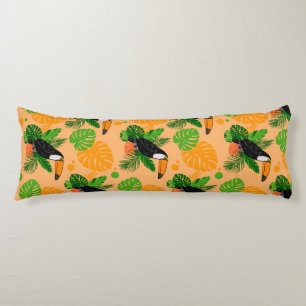 Tropical Toucan Bird Seamless Pattern Body Cushion