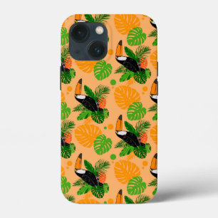 Tropical Toucan Bird Seamless Pattern iPhone 13 Mini Case