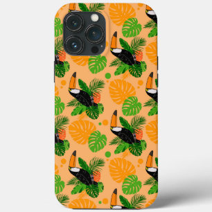 Tropical Toucan Bird Seamless Pattern iPhone 13 Pro Max Case