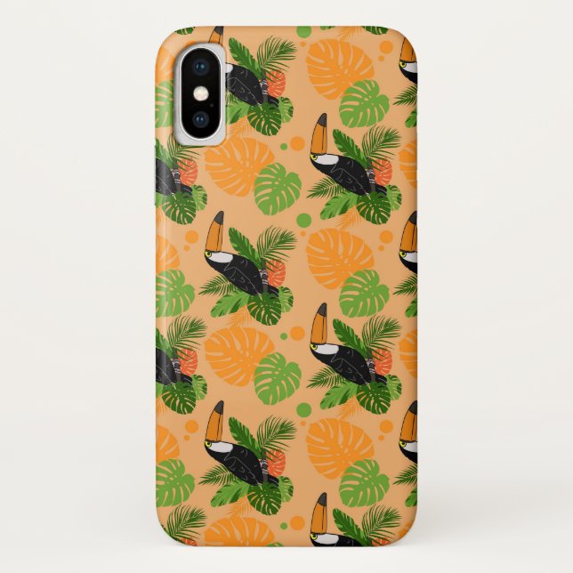 Tropical Toucan Bird Seamless Pattern Case-Mate iPhone Case (Back)