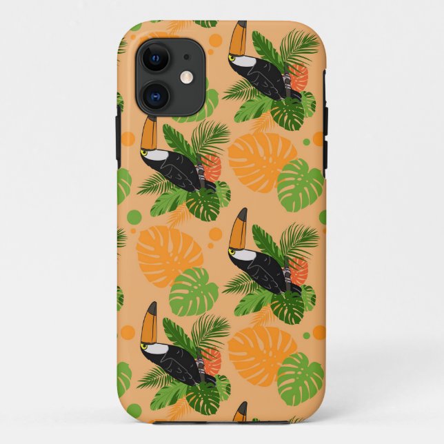 Tropical Toucan Bird Seamless Pattern Case-Mate iPhone Case (Back)