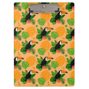 Tropical Toucan Bird Seamless Pattern Clipboard