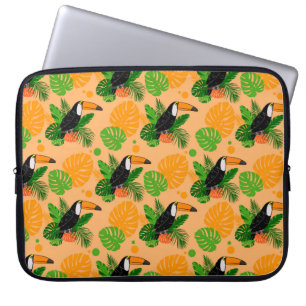 Tropical Toucan Bird Seamless Pattern Laptop Sleeve