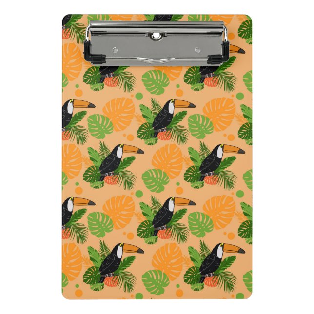 Tropical Toucan Bird Seamless Pattern Mini Clipboard (Front)