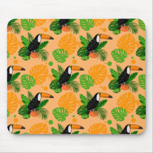 Tropical Toucan Bird Seamless Pattern Mouse Mat