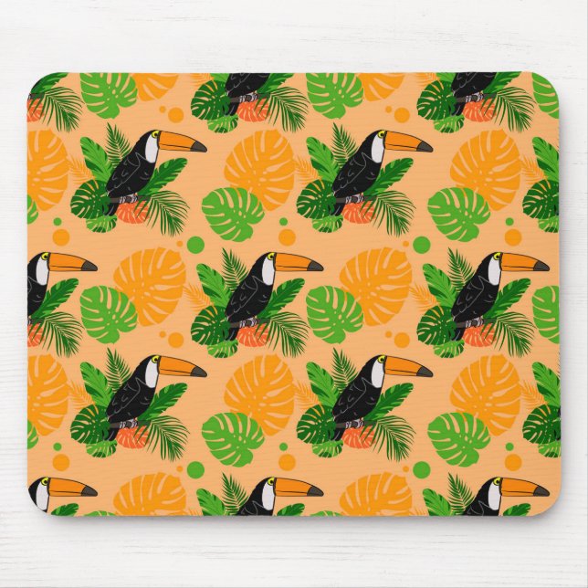 Tropical Toucan Bird Seamless Pattern Mouse Mat (Front)
