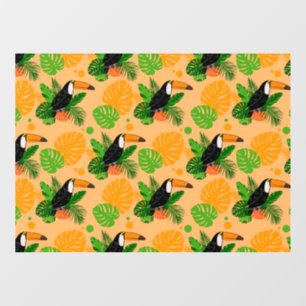 Tropical Toucan Bird Seamless Pattern Window Cling