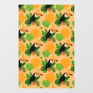 Tropical Toucan Bird Seamless Pattern Window Cling