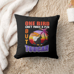Tropical Toucan Bird Vintage Funny Toucan Bird Pun Cushion