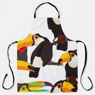 Tropical Toucan Birds Vintage Pattern Apron