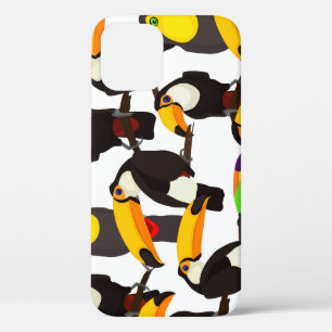 Tropical Toucan Birds Vintage Pattern iPhone 12 Case