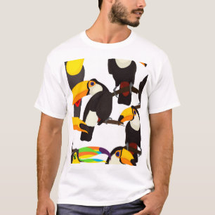 Tropical Toucan Birds Vintage Pattern T-Shirt