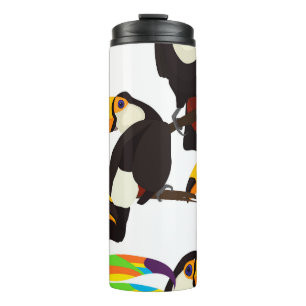 Tropical Toucan Birds Vintage Pattern Thermal Tumbler