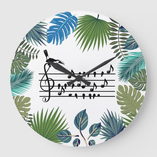 Tropical Toucan Birdsong Large Clock (Front)