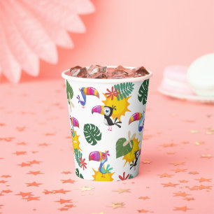 Tropical Toucan Cluster Paper Cup