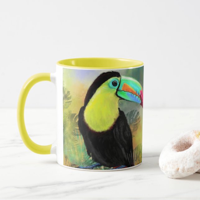 Tropical Toucan Coffee Mug (With Donut)