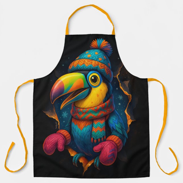 Tropical Toucan – Colorful Kitchen Apron (Front)