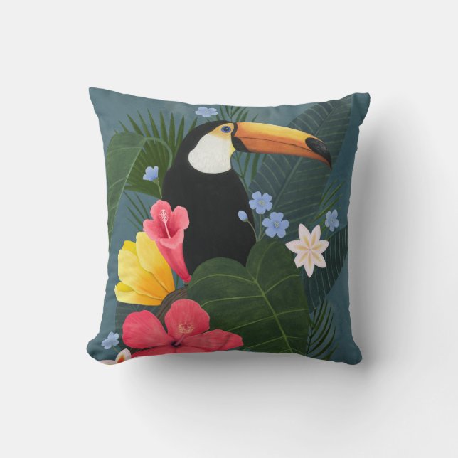 Tropical Toucan in the Wilderness Cushion (Front)