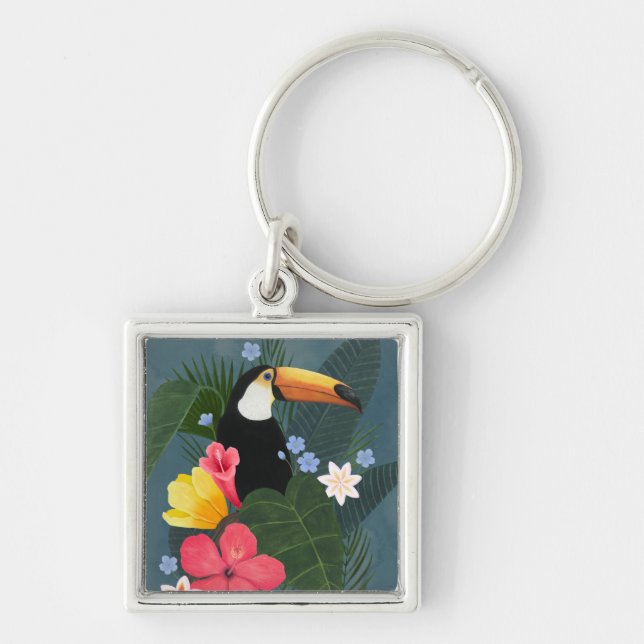 Tropical Toucan in the Wilderness Key Ring (Front)