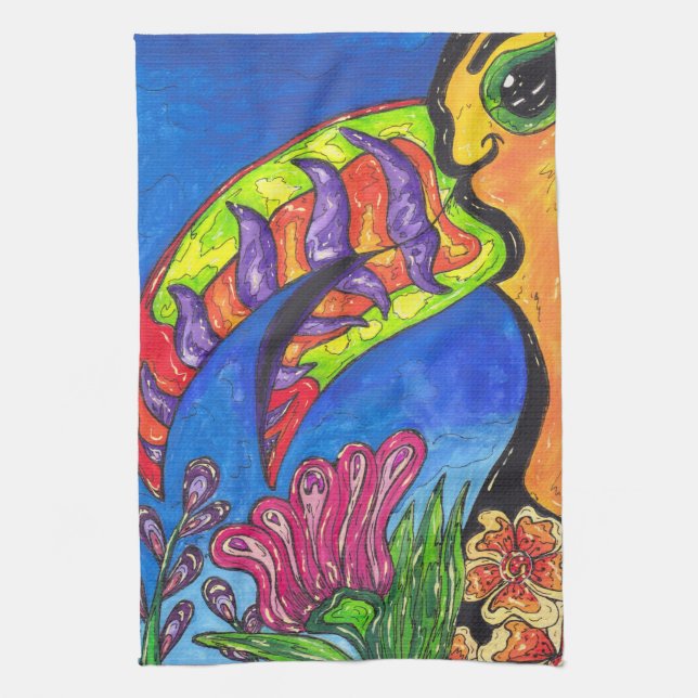 Tropical Toucan Kitchen Towel (Vertical)
