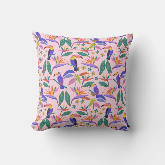 Tropical Toucan Paradise Cushion (Front)