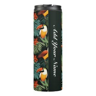 Tropical Toucan Pattern Thermal Tumbler