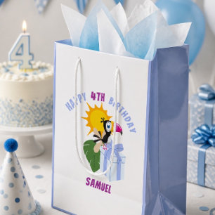 Tropical Toucan Personalised Happy Birthday Medium Gift Bag