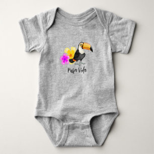 Tropical Toucan Pura Vida Design Baby Bodysuit