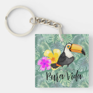 Tropical Toucan Pura Vida Design Key Ring
