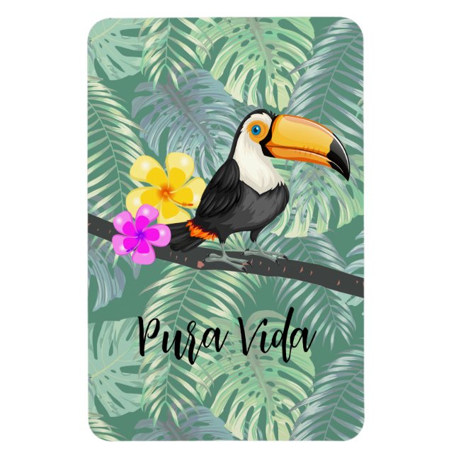 Tropical Toucan Pura Vida Design Magnet (Vertical)